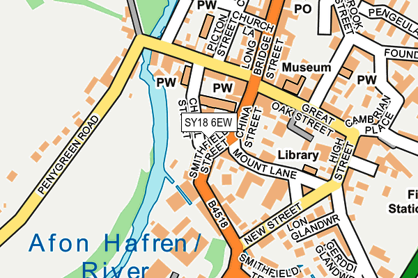 SY18 6EW map - OS OpenMap – Local (Ordnance Survey)