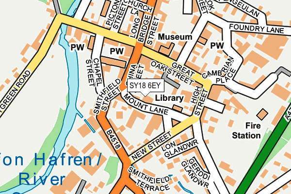 SY18 6EY map - OS OpenMap – Local (Ordnance Survey)