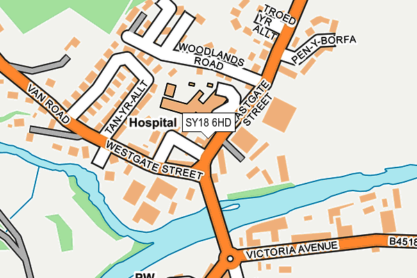 SY18 6HD map - OS OpenMap – Local (Ordnance Survey)