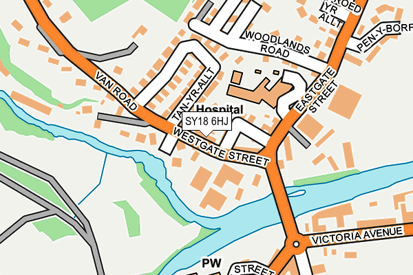 SY18 6HJ map - OS OpenMap – Local (Ordnance Survey)