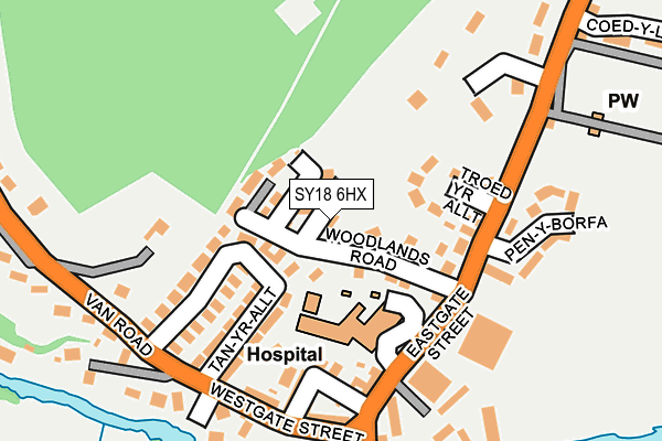 SY18 6HX map - OS OpenMap – Local (Ordnance Survey)