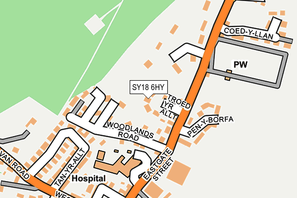 SY18 6HY map - OS OpenMap – Local (Ordnance Survey)