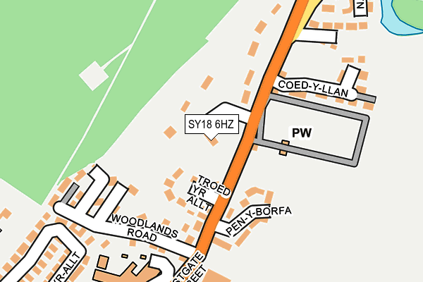 SY18 6HZ map - OS OpenMap – Local (Ordnance Survey)