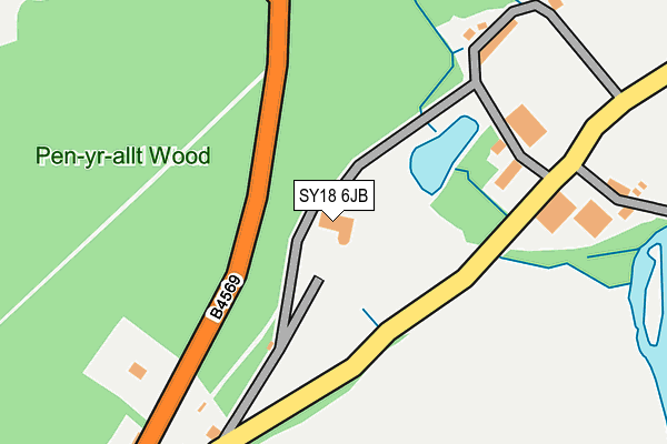 SY18 6JB map - OS OpenMap – Local (Ordnance Survey)