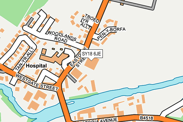 SY18 6JE map - OS OpenMap – Local (Ordnance Survey)