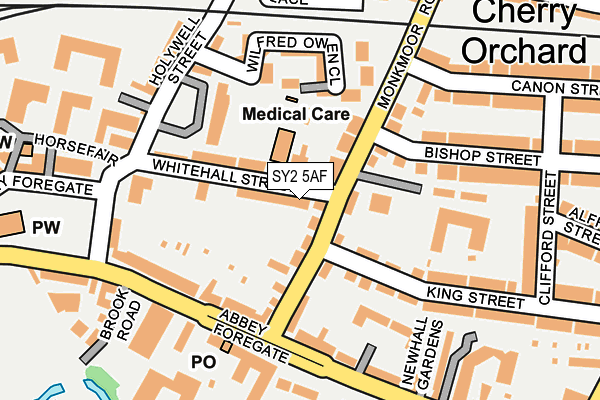SY2 5AF map - OS OpenMap – Local (Ordnance Survey)