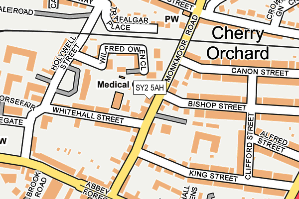 SY2 5AH map - OS OpenMap – Local (Ordnance Survey)