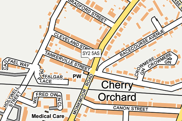 SY2 5AS map - OS OpenMap – Local (Ordnance Survey)