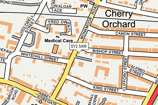 SY2 5AW map - OS OpenMap – Local (Ordnance Survey)
