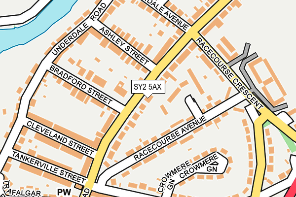SY2 5AX map - OS OpenMap – Local (Ordnance Survey)