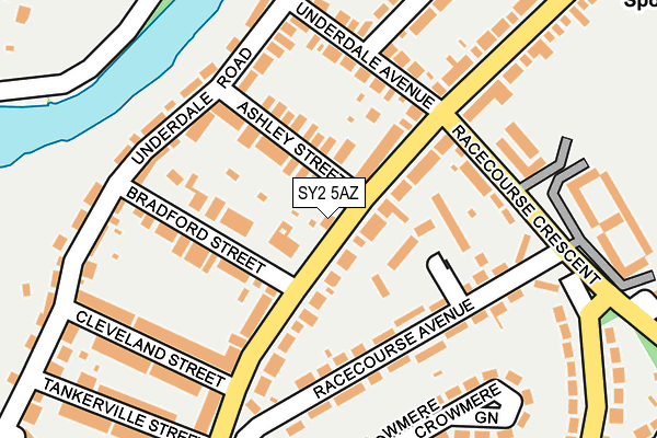 SY2 5AZ map - OS OpenMap – Local (Ordnance Survey)