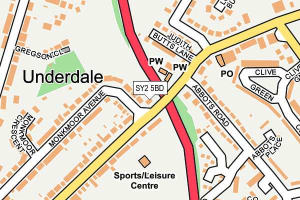 SY2 5BD map - OS OpenMap – Local (Ordnance Survey)