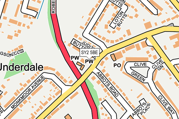 SY2 5BE map - OS OpenMap – Local (Ordnance Survey)