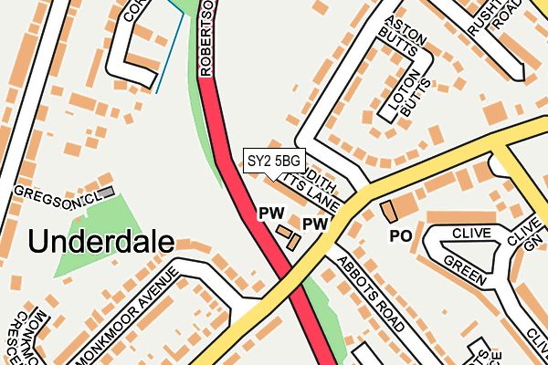 SY2 5BG map - OS OpenMap – Local (Ordnance Survey)