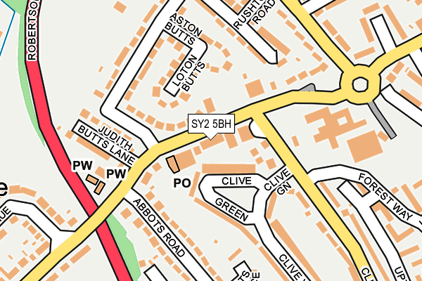 SY2 5BH map - OS OpenMap – Local (Ordnance Survey)