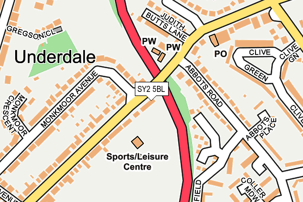 SY2 5BL map - OS OpenMap – Local (Ordnance Survey)