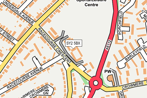 SY2 5BX map - OS OpenMap – Local (Ordnance Survey)