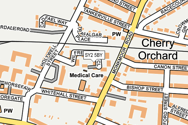 SY2 5BY map - OS OpenMap – Local (Ordnance Survey)