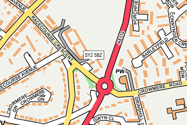 SY2 5BZ map - OS OpenMap – Local (Ordnance Survey)