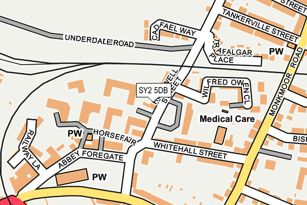 SY2 5DB map - OS OpenMap – Local (Ordnance Survey)