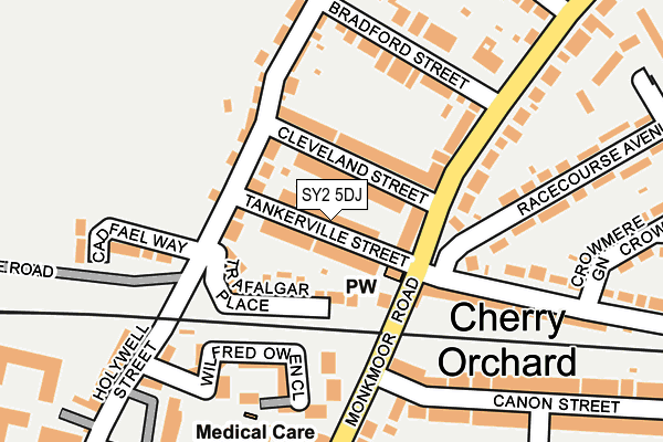 SY2 5DJ map - OS OpenMap – Local (Ordnance Survey)