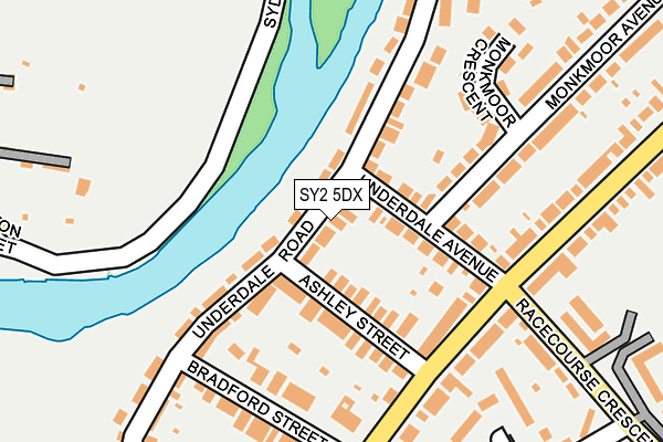 SY2 5DX map - OS OpenMap – Local (Ordnance Survey)