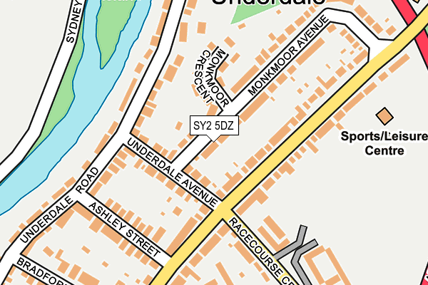 SY2 5DZ map - OS OpenMap – Local (Ordnance Survey)