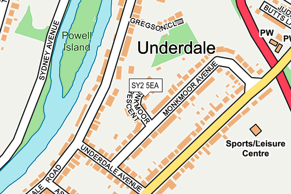 SY2 5EA map - OS OpenMap – Local (Ordnance Survey)