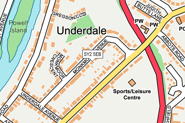 SY2 5EB map - OS OpenMap – Local (Ordnance Survey)