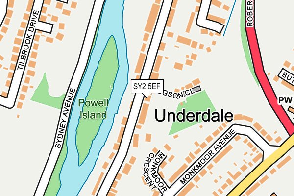 SY2 5EF map - OS OpenMap – Local (Ordnance Survey)