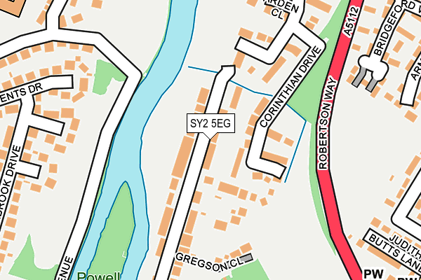 SY2 5EG map - OS OpenMap – Local (Ordnance Survey)