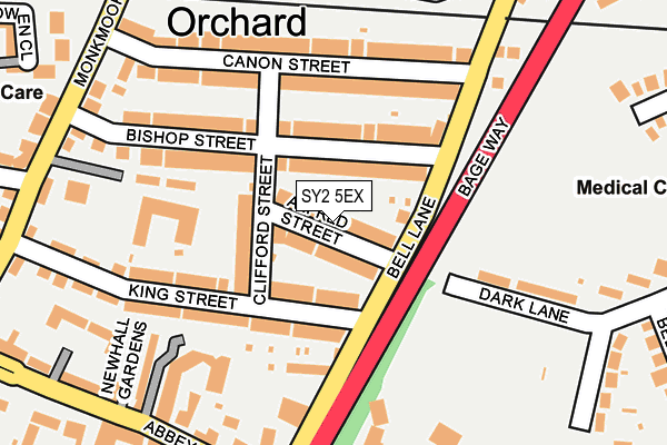 SY2 5EX map - OS OpenMap – Local (Ordnance Survey)