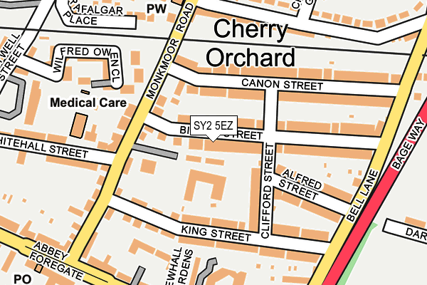 SY2 5EZ map - OS OpenMap – Local (Ordnance Survey)