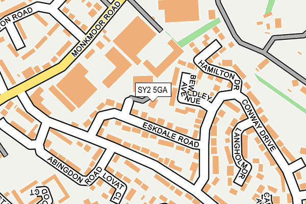 SY2 5GA map - OS OpenMap – Local (Ordnance Survey)