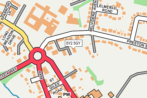 SY2 5GY map - OS OpenMap – Local (Ordnance Survey)