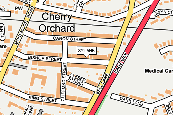 SY2 5HB map - OS OpenMap – Local (Ordnance Survey)