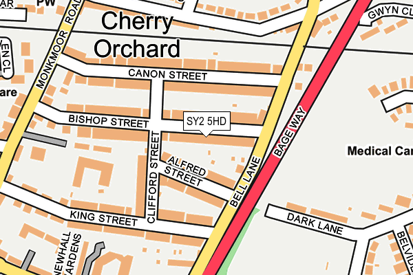 SY2 5HD map - OS OpenMap – Local (Ordnance Survey)