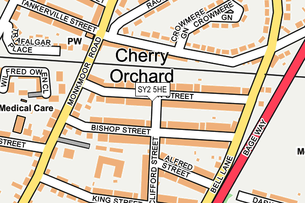 SY2 5HE map - OS OpenMap – Local (Ordnance Survey)