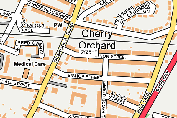 SY2 5HF map - OS OpenMap – Local (Ordnance Survey)