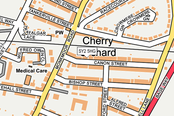 SY2 5HG map - OS OpenMap – Local (Ordnance Survey)