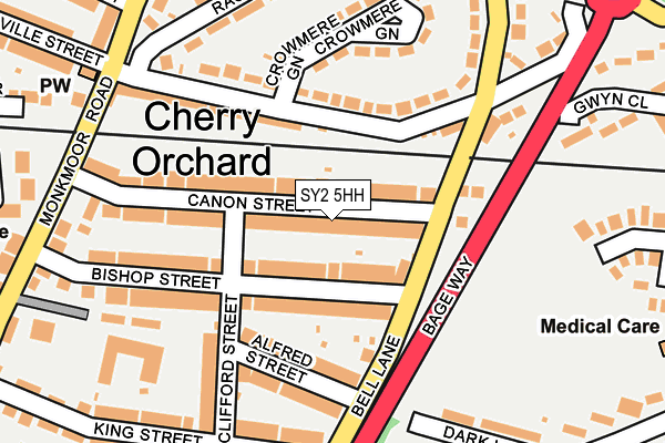 SY2 5HH map - OS OpenMap – Local (Ordnance Survey)