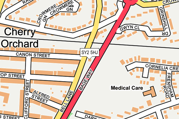 SY2 5HJ map - OS OpenMap – Local (Ordnance Survey)