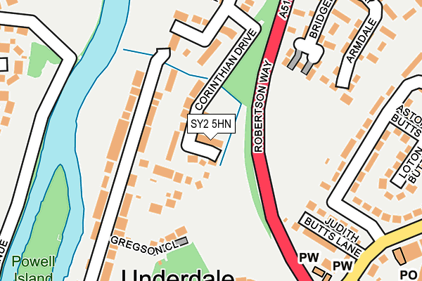 SY2 5HN map - OS OpenMap – Local (Ordnance Survey)