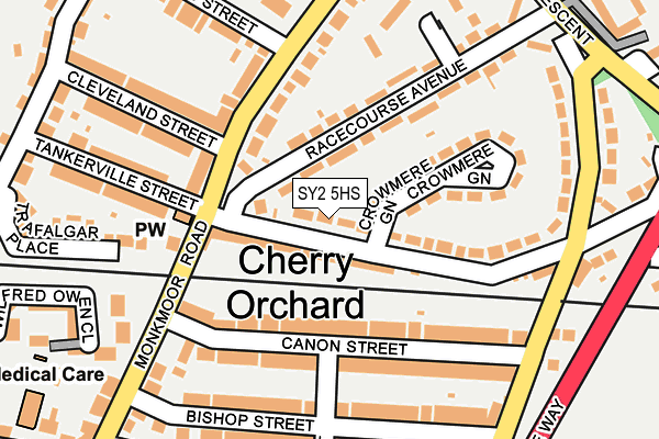 SY2 5HS map - OS OpenMap – Local (Ordnance Survey)