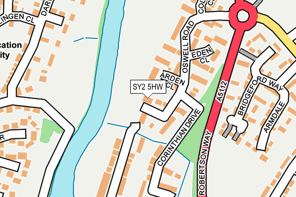 SY2 5HW map - OS OpenMap – Local (Ordnance Survey)