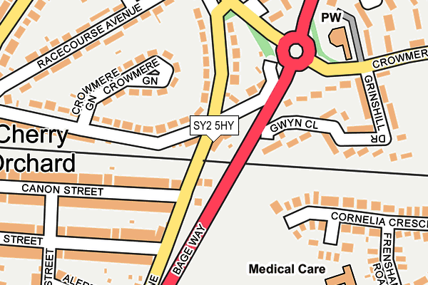 SY2 5HY map - OS OpenMap – Local (Ordnance Survey)