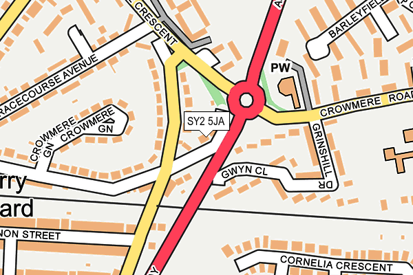 SY2 5JA map - OS OpenMap – Local (Ordnance Survey)