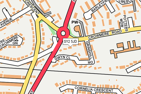 SY2 5JD map - OS OpenMap – Local (Ordnance Survey)