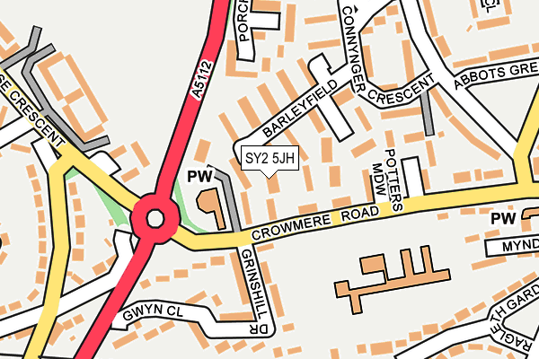 SY2 5JH map - OS OpenMap – Local (Ordnance Survey)