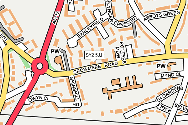 SY2 5JJ map - OS OpenMap – Local (Ordnance Survey)